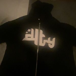 shiogan pattern zip up hoodie, casual , Long sleeve slant